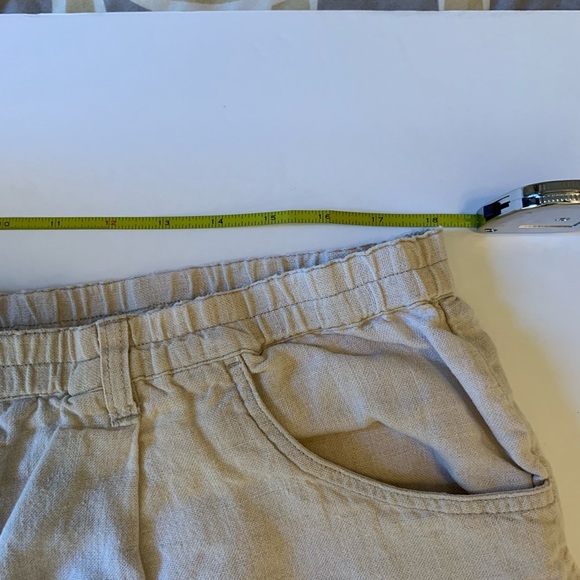 Eddie Bauer 100% Linen Elastic Waist Trousers Khaki Plus Size XXL - Picture 7 of 10